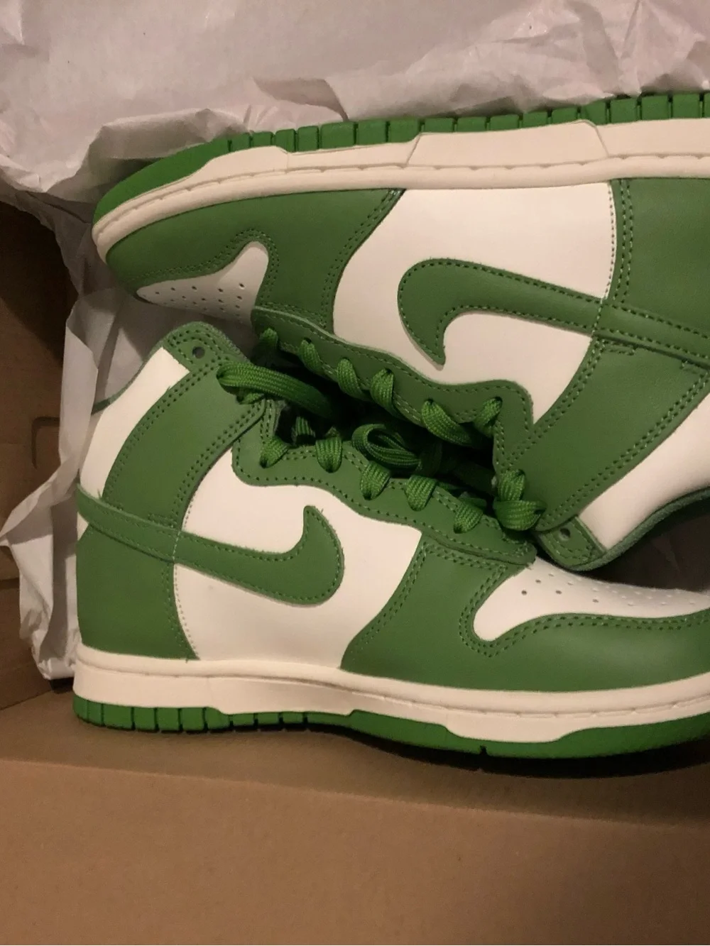 Nike Kids Green and White High-Top Sneakers
